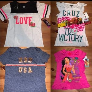 4 BRAND NEW WITH TAGS LITTLE GIRLS T’s